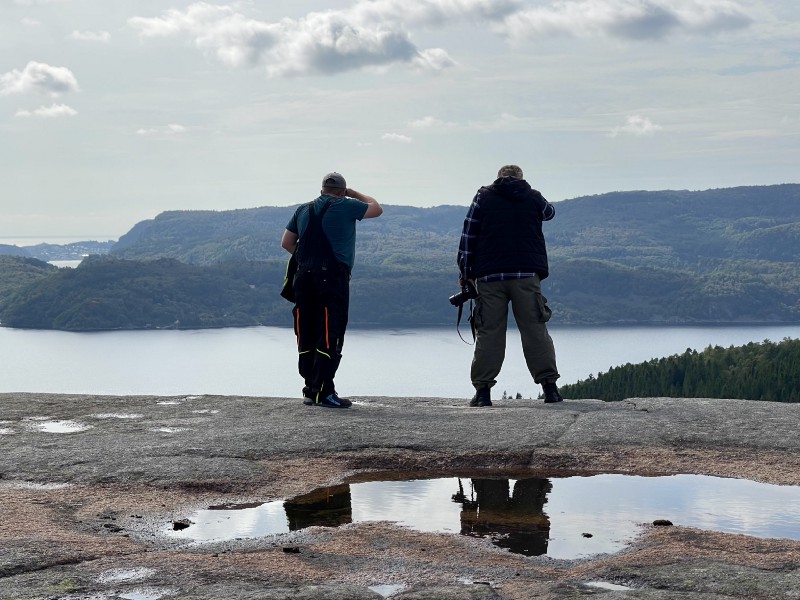 Looking down from Skrelia — 350 meters above sea level! Photo courtesy of author